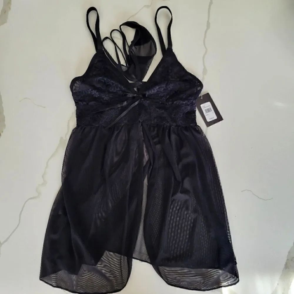 New FREDERICK'S Lace Teddy Panty Set M